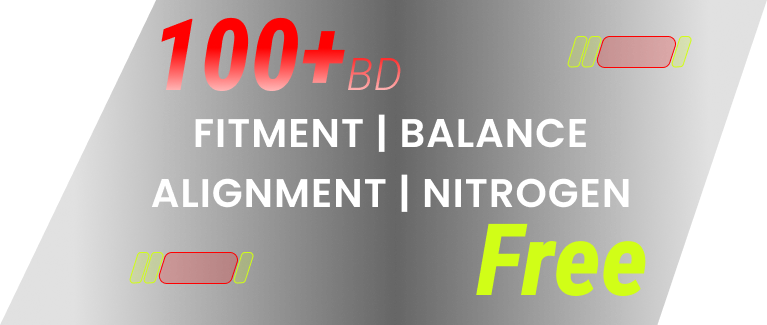 Free tyre fitment, wheel balancing, alignment and nitrogen inflation with selected GCC Tires purchases.